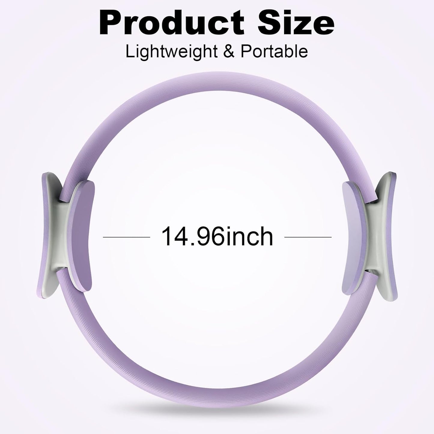 Pilates Ring 15 Inch Magic Circle Ring, Dual Padded Handles Pilates Rings Circle, Adjustable Yoga Ring