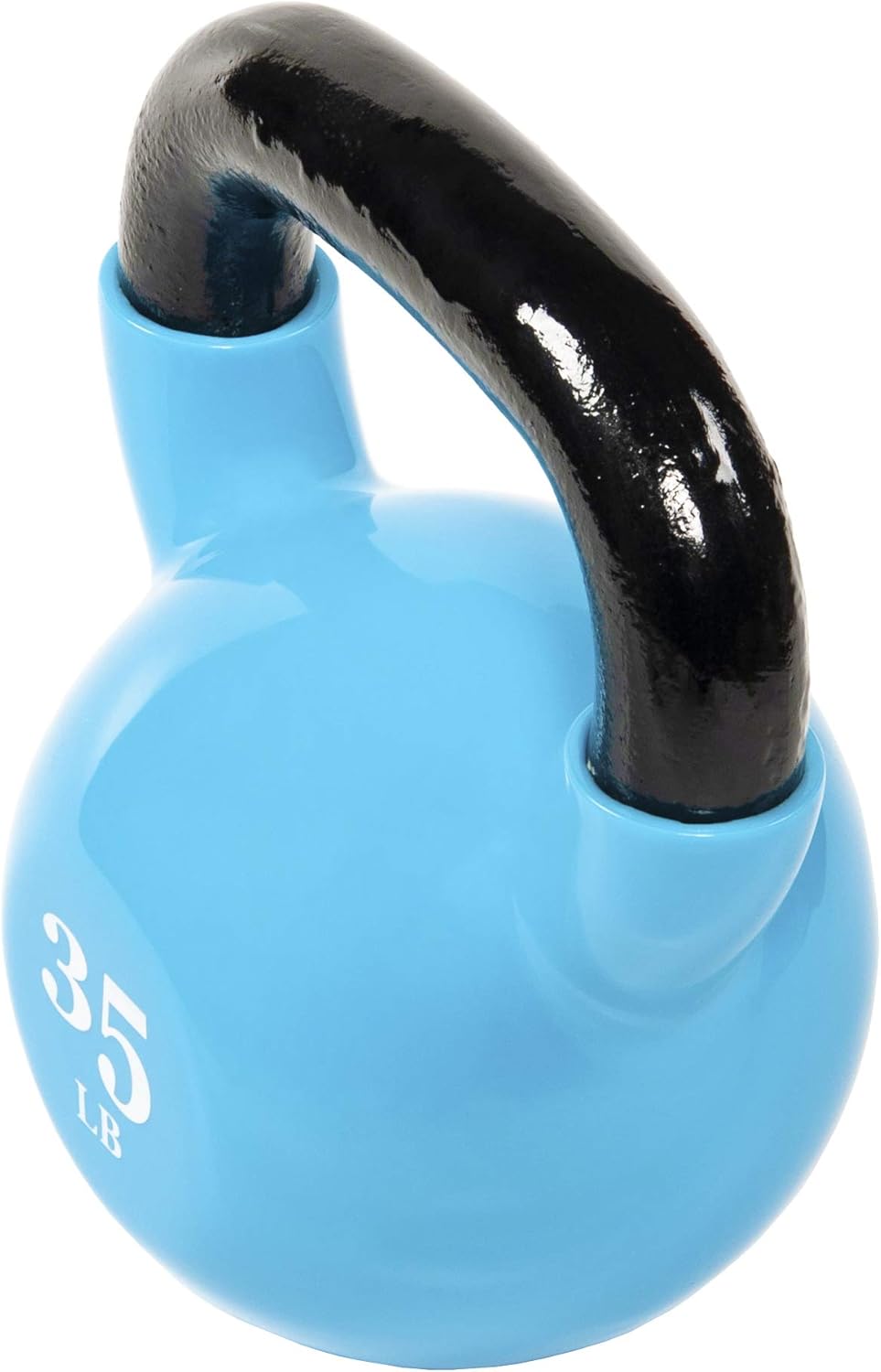 Signature Fitness All-Purpose Color Vinyl Coated Solid Cast Iron Kettlebell Weight
