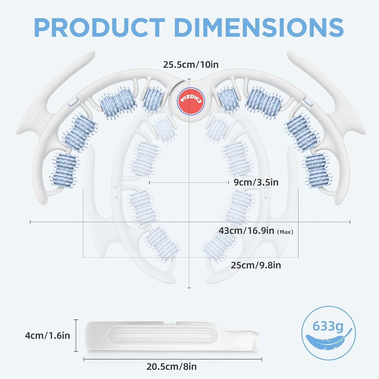 Cellulite Massage Tool Deep Fascia Massager & Dimpled Skin Remover for Legs - Anti-Cellulite Roller Tech with Lymphatic Drainage, Smooth Skin & Pain Relief for Thighs & Buttocks Sculpting