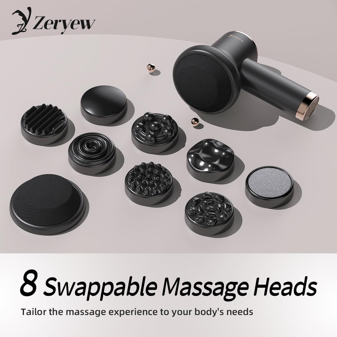 Cordless Cellulite Massager, Handheld Lymphatic Drainage Tool, Mini Body Sculpting Machine with 9 Speeds and 8 Massage Heads, Lymphatic Drainage Massage Tool for Legs Butt Belly Fat