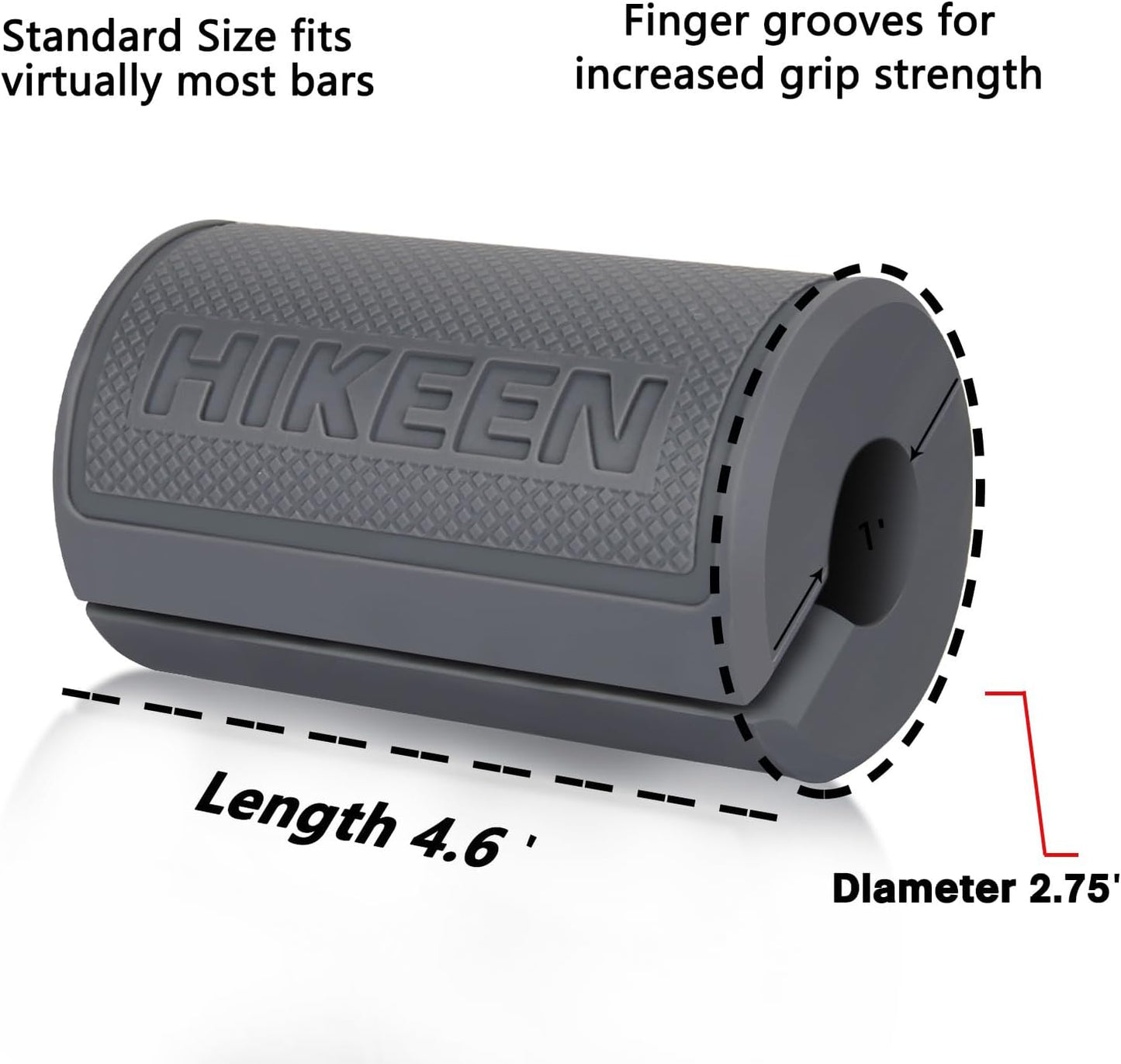 Hikeen Thick Bar Dumbbell Grips,Non Slip Hard Rubber Barbell Grips,Grips for Weight Lifting, Muscle Building-1.77", 2", 2.25" & 2.75" Outer Diameter