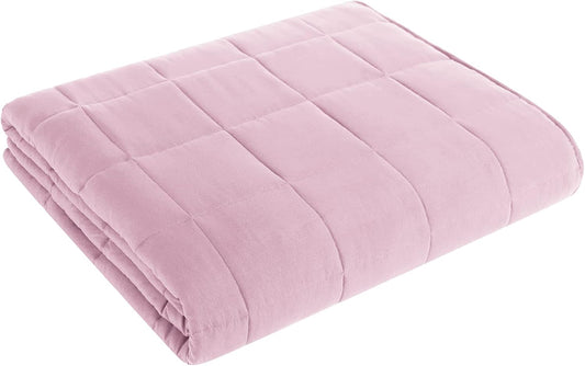 L'AGRATY Weighted Blanket - 88"x104" 30lbs Cooling Breathable Heavy Blanket Microfiber Material with Glass Beads for Adult All-Season Summer Fall Winter Soft Thick Comfort