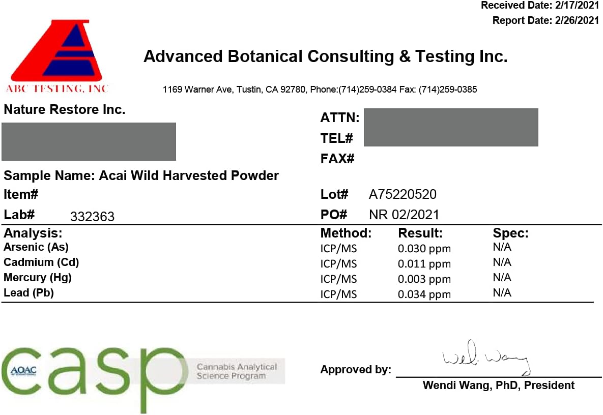 Nature Restore Wild Harvested Acai Berry Powder, 8 Ounces, Non GMO, Gluten Free, Brazilian Wild Grown