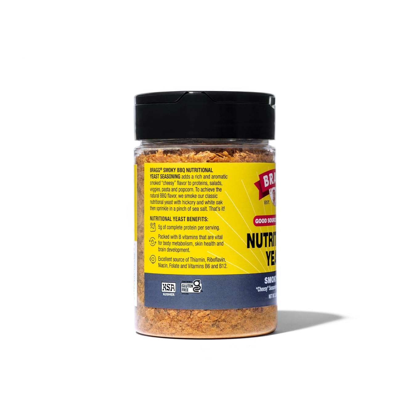 Bragg Nutritional Yeast Smoky BBQ Seasoning - 3 oz - Dairy-Free Parmesan Cheese Substitute - Perfect for Salads, Pastas, Popcorn, and More