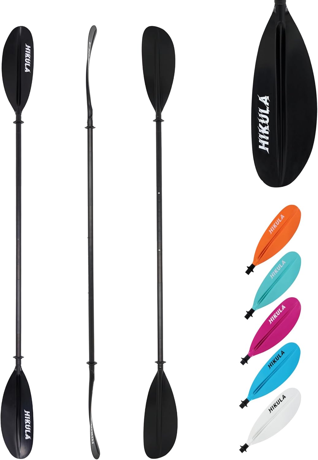 Kayak Paddle Aluminum Shaft Paddle with Nylon Blades, Floating Adjustable Kayaking Oars, 3 Piece, 220-240cm/86-94 Inches,Black/Rose/Teal/Black/Orange/Grey