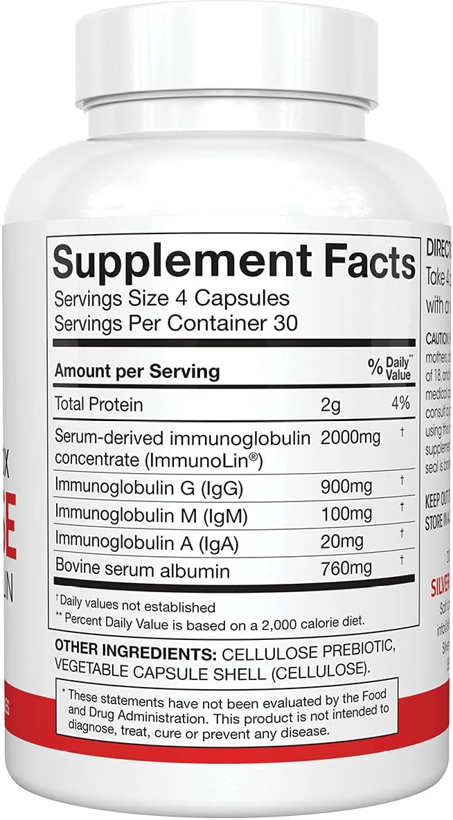 Silver Fern Cleanse - Daily Gut - 1 Bottle - 120 Capsules - 30 Day Supply - Immunoglobulin G, A & M -(IgG, IGA, IgM) - Postbiotic