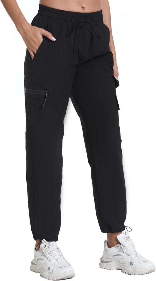 Women's Hiking Pants with Pockets - Travel Lounge Outdoor Quick Drying Lightweight Water Resistant Joggers