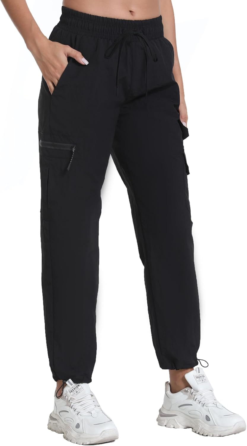Women's Hiking Pants with Pockets - Travel Lounge Outdoor Quick Drying Lightweight Water Resistant Joggers