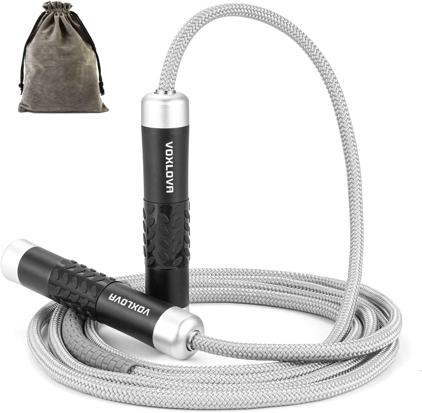 Weighted Rope - 1LB Heavy Jump Rope for Men Women Fitness Workouts, Non-Slip Aluminum Handles, Premium Skipping Rope for Exercise, Adjustable Length 9MM Solid PVC/Cotton Rope