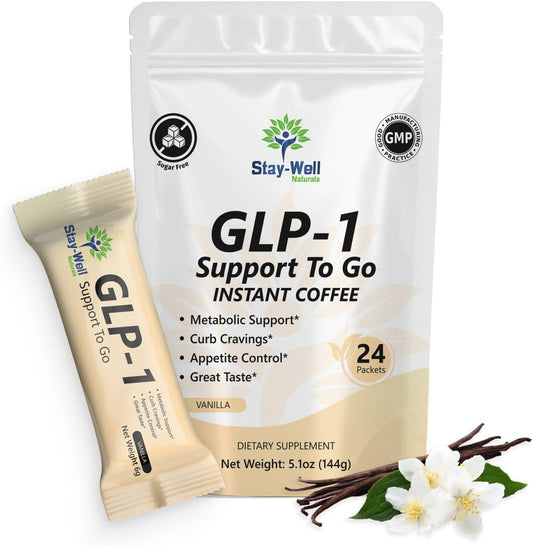Slim Coffee GLP-1 Supplement | GLP 1 Booster to Control Appetite and Cravings | Great Tasting Metabolic Support - Coffee Bean Extract, Green Tea, Yerba Mate (Vanilla)