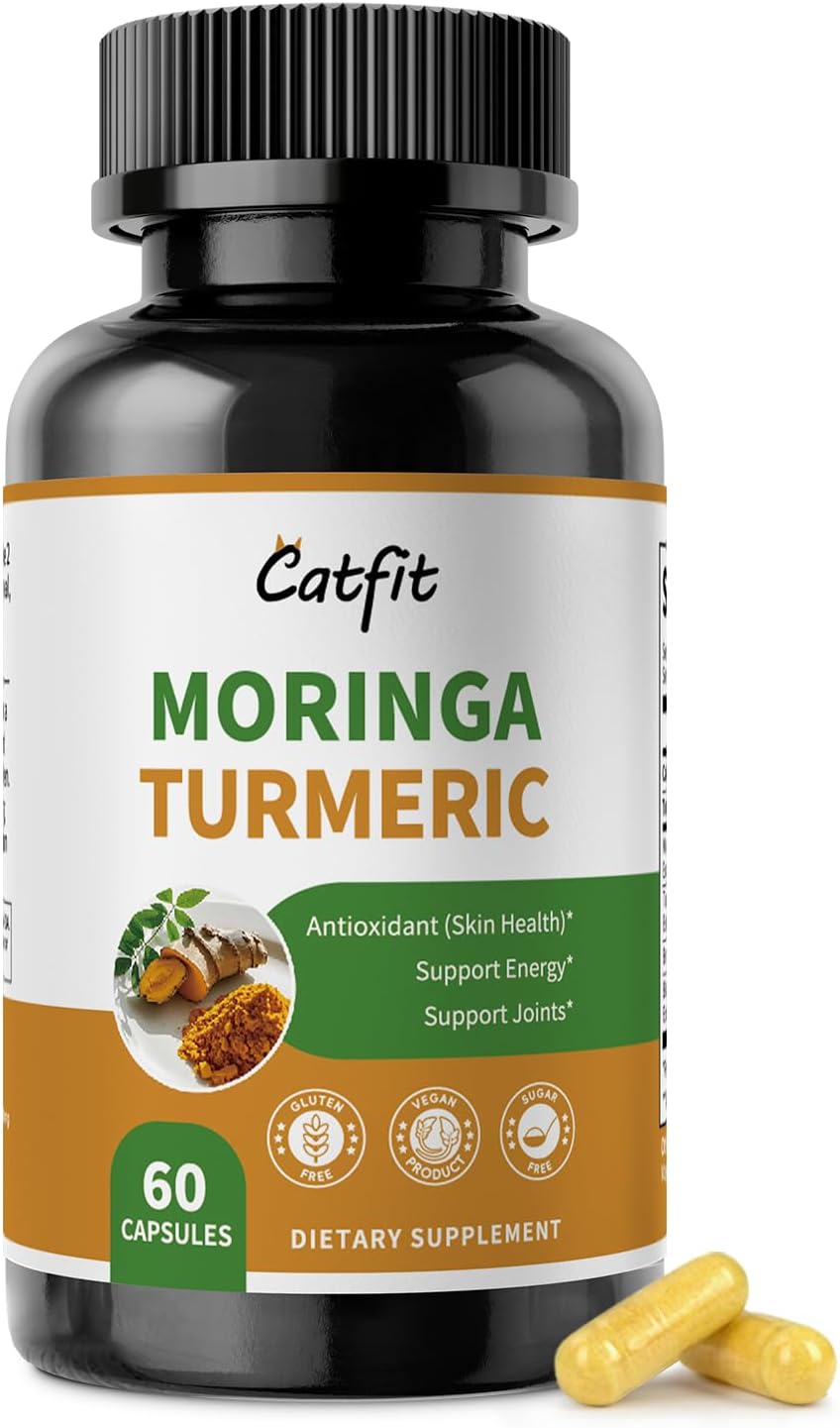 Moringa Capsules 10-in-1 Superfood Supplement – Turmeric Curcumin, Bromelain & Black Pepper – Supports Mobility & Recovery, Energy, Digestion, Immunity & Skin Vitality – Vegan, Non-GMO, Gluten-Free