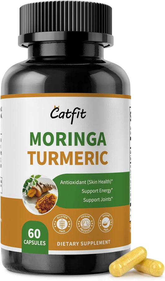 Moringa Capsules 10-in-1 Superfood Supplement – Turmeric Curcumin, Bromelain & Black Pepper – Supports Mobility & Recovery, Energy, Digestion, Immunity & Skin Vitality – Vegan, Non-GMO, Gluten-Free