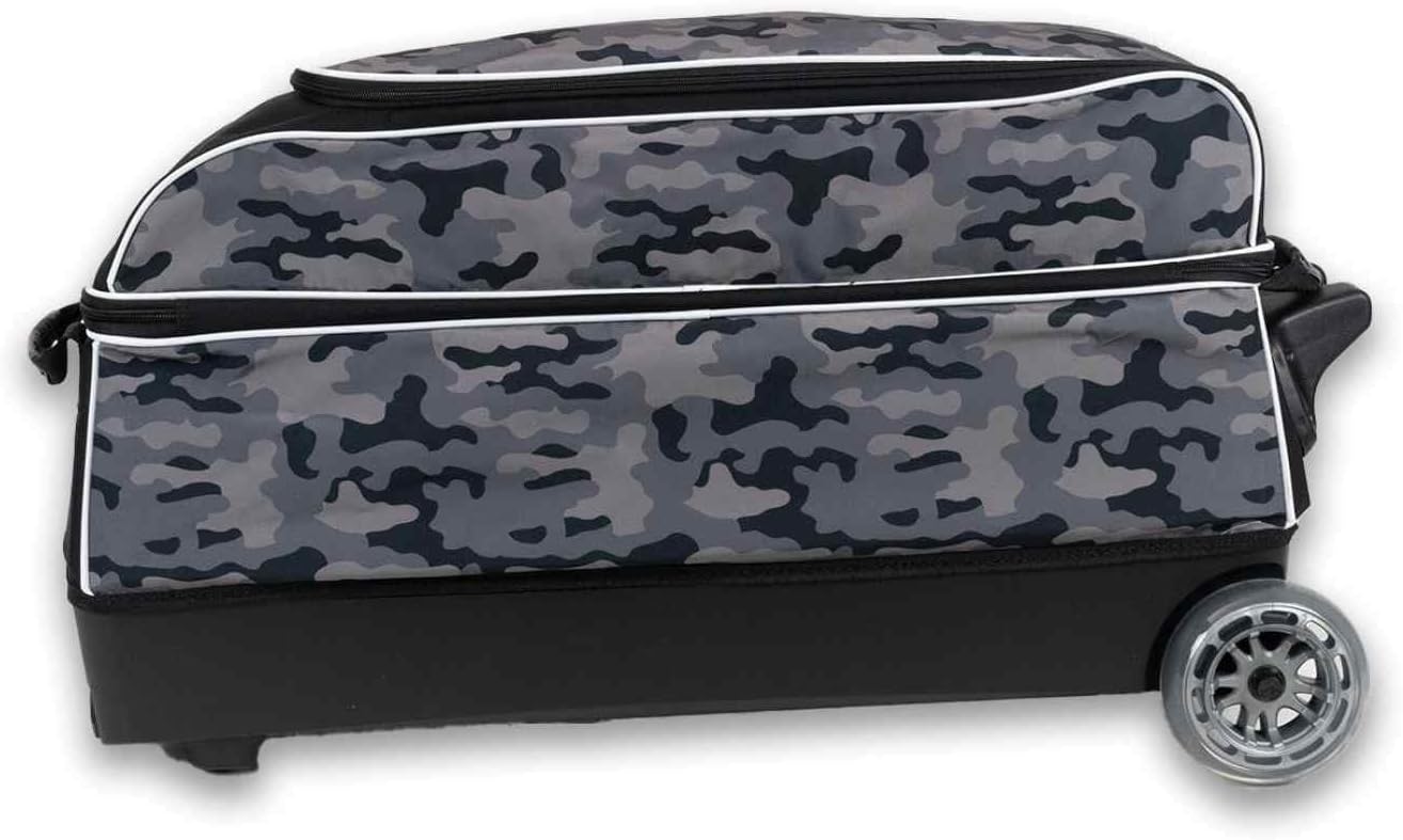 ELITE Basic Triple Roller Black Bowling Bag - 3 Ball Roller, Fits 2 Pairs of Size 15 Shoes, Air Travel-Friendly