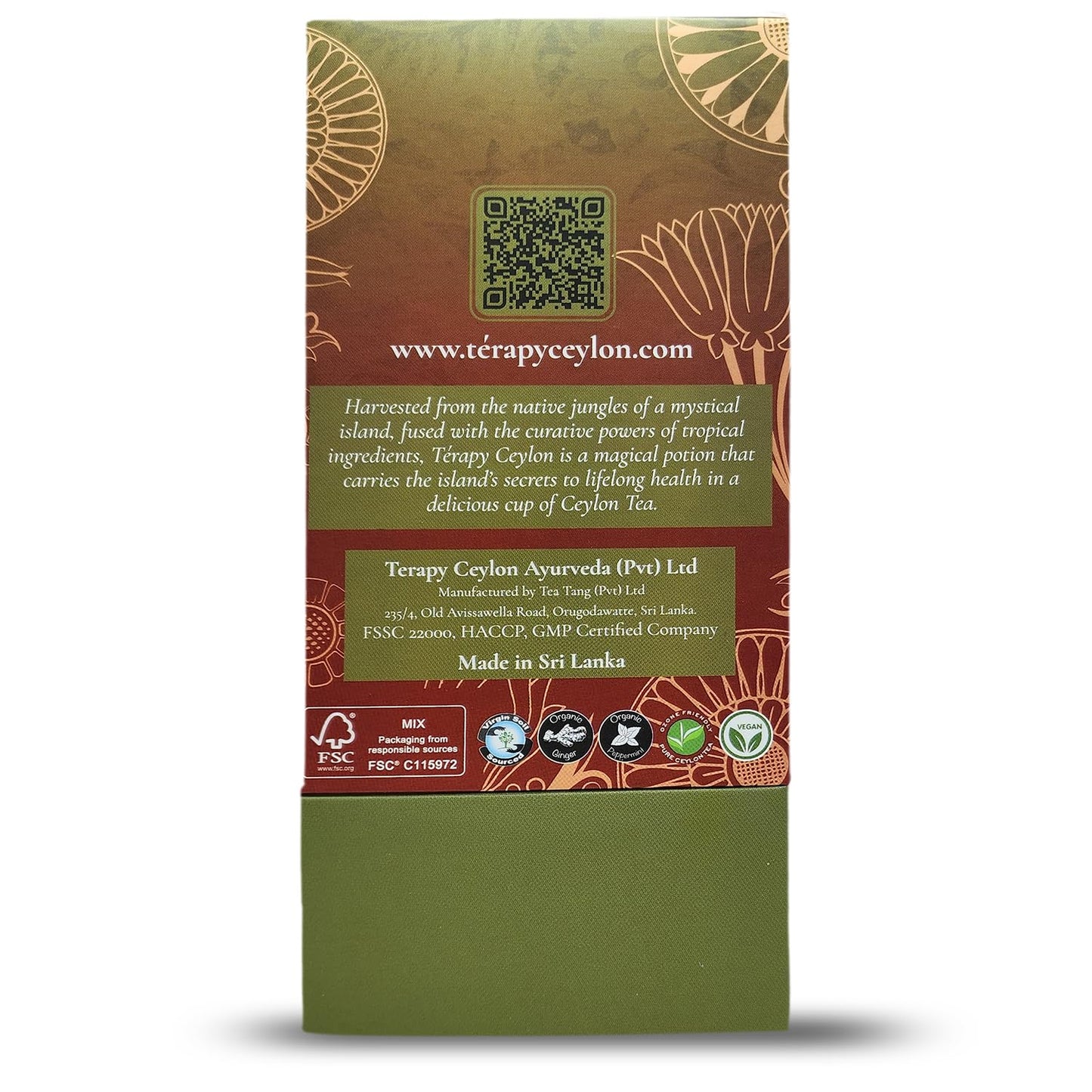 Térapy Ceylon Stomach Ease Herbal Tea Bags | Soothes Stomach & Supports Healthy Digestion | All Natural Ayurvedic Ingredients Including Peppermint, Ginger, Licorice | 18 Individually Wrapped Tea Bags