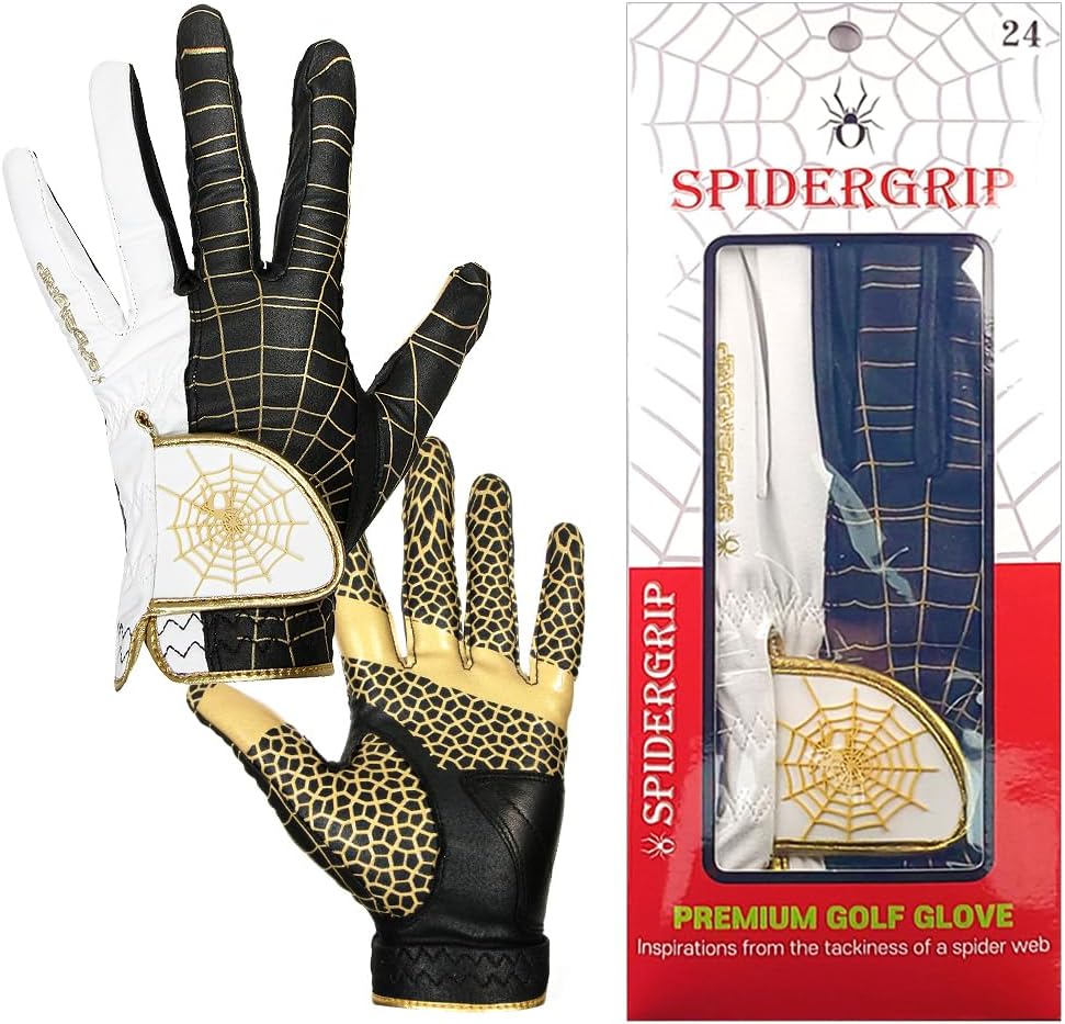 J&S Sporting Spider Grip Nonslip Golf Gloves for Men, Mens Golf Glove for Right Handed Golfer