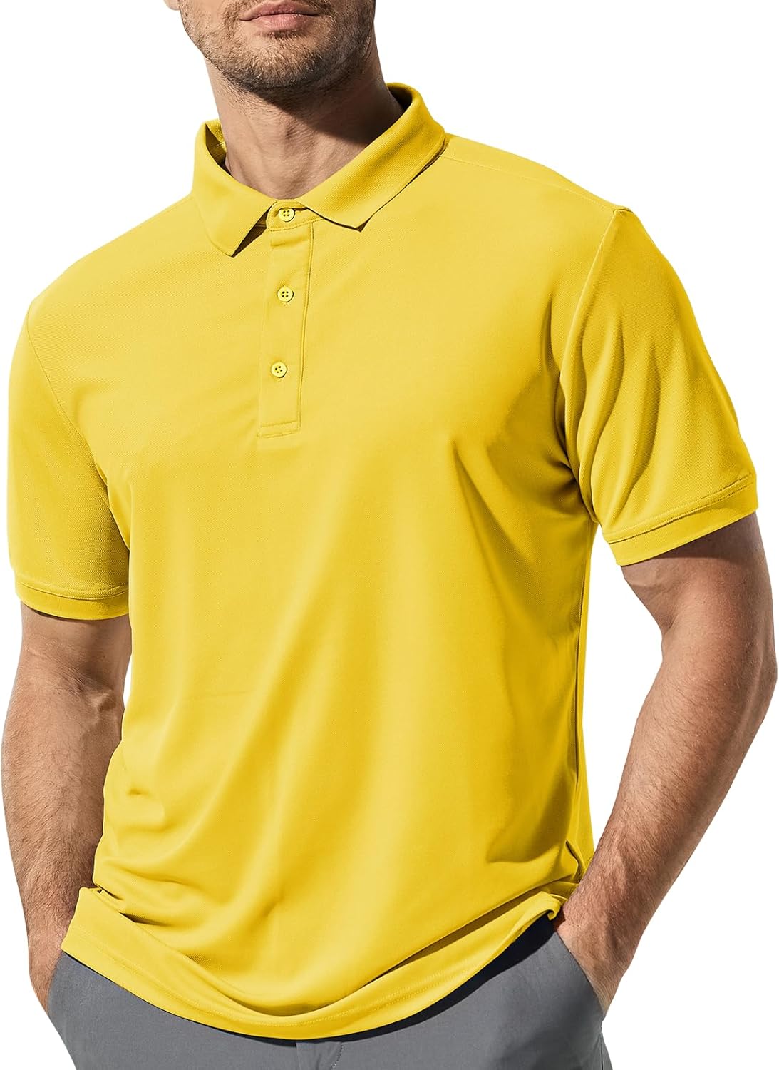 MIER Polo Shirts for Men Short Sleeve Quick Dry Polyester Collared Shirts Casual Golf Shirts, Moisture-Wicking