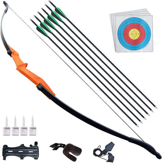 D&Q Archery Bow and Arrow Set for Adults Beginner Teenagers Youth, Takedown Recurve Bow 20lbs 30lbs 40lbs Left and Right Handed Bow, Recurve Bow Set for Outdoor Target Practice