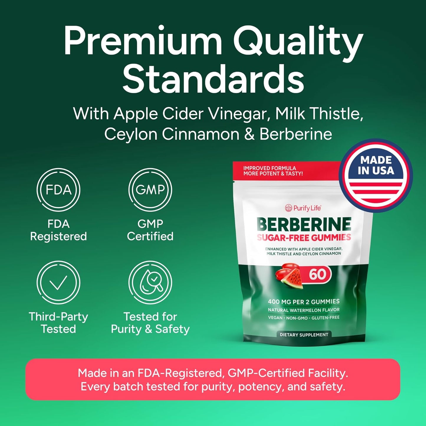 Upgraded Keto Berberine Complex Gummies (Sugar-Free) w Ceylon Cinnamon, Milk Thistle, ACV [AMPK Metabolic Activator] Berberine Supplement for Metabolism, Energy, Gut Health, Fasting, Body Mass Control