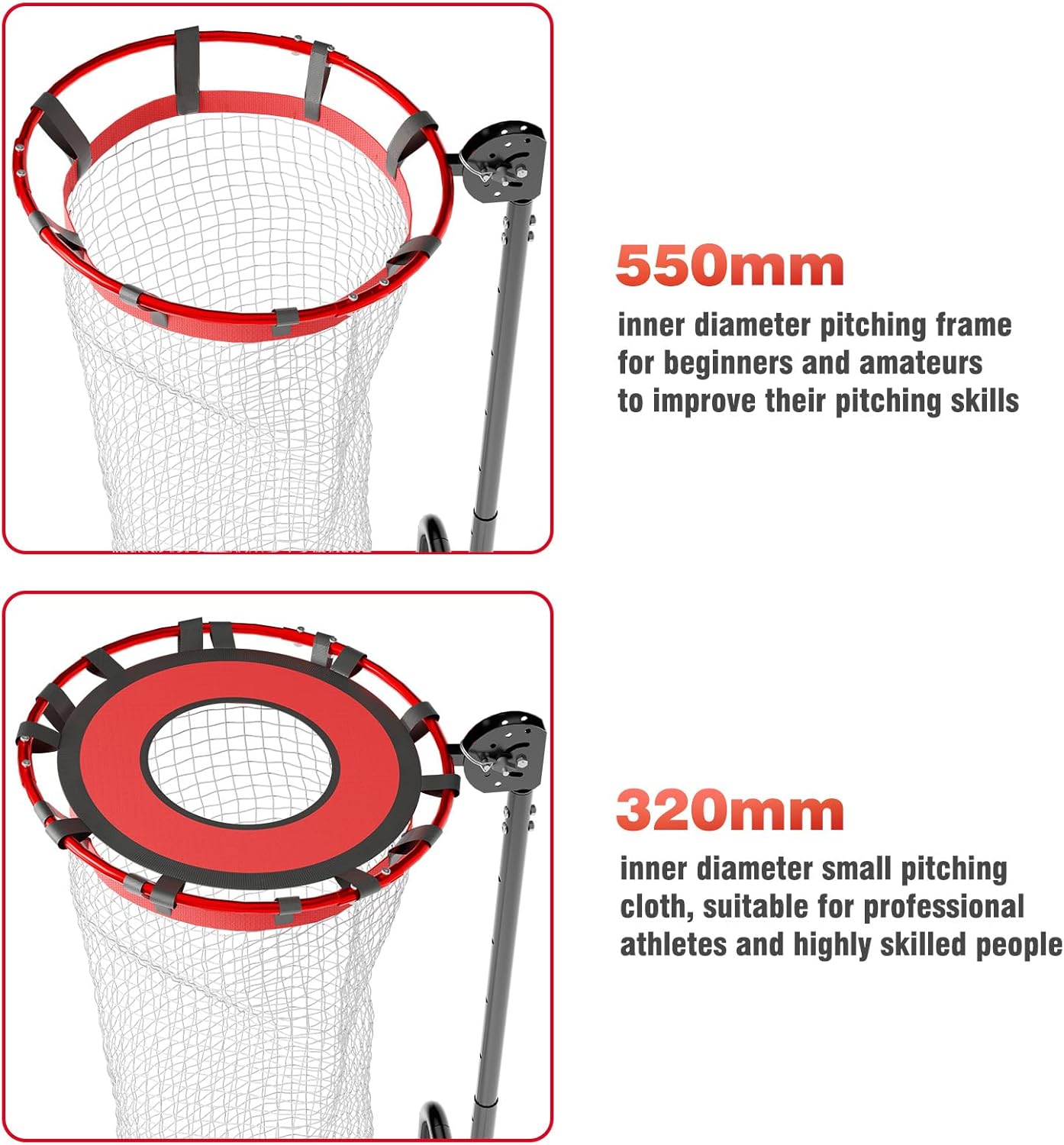 Pro Volleyball Setter Training Equipment Volleyball Setting Trainer Practice Net with 2 Target Hoop Size & 6 Angles & 13 Height Adjustment Ball Collection Bag Indoor Outdoor Practice