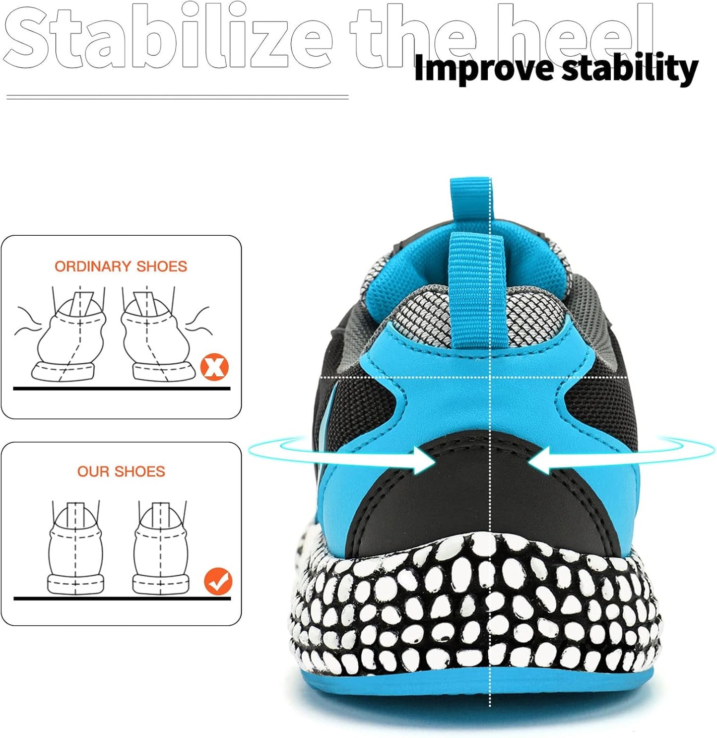 WETIKE Boy's Shoes Mesh Slip on Lightweight Running Sneakers