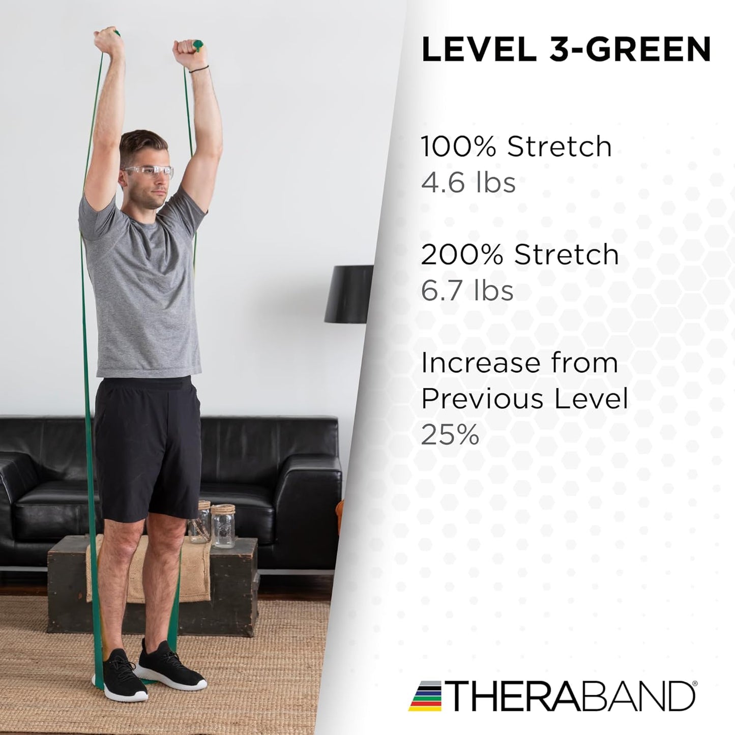 THERABAND Resistance Band 25 Yard Roll, Non-Latex Professional Elastic Stretch Bands for Upper & Lower Body Exercise Workouts, Physical Therapy, Lower Pilates, Flexibility, & Rehab, Dispenser Box