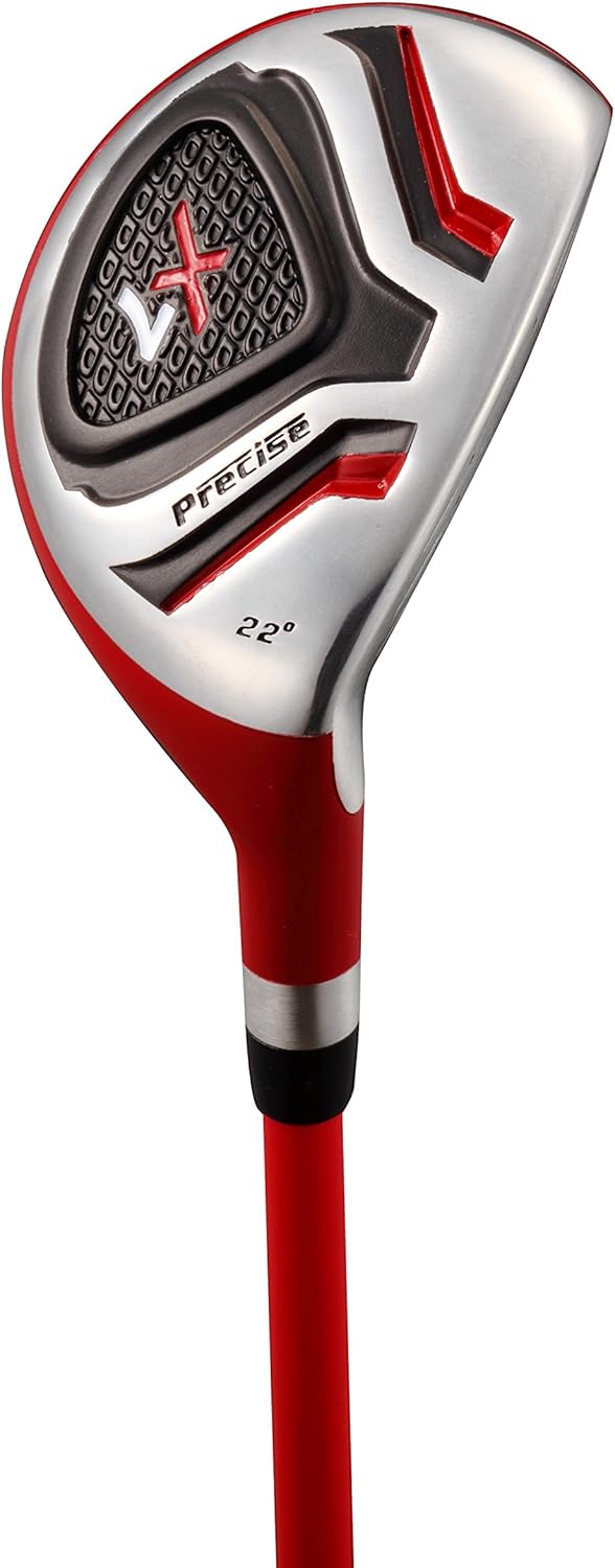 Precise X7 Kids Golf Clubs Set for Ages 3-5, 6-8, 9-12 | Right/Left Hand Girls & Boys Golf Clubs with Lightweight Graphite Shafts, Hybrid & Stand Bag