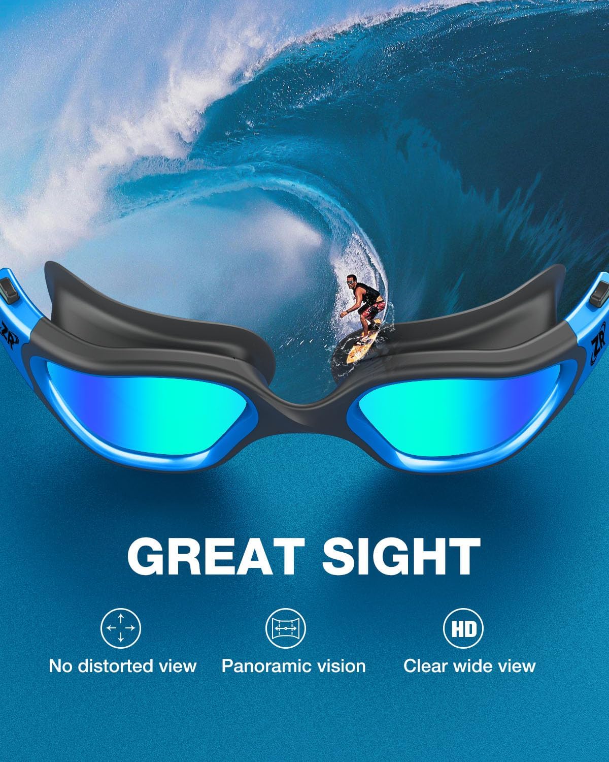 ZIONOR Swim Goggles, G1 MAX Polarized Anti-Fog Swimming Goggles for Men Women