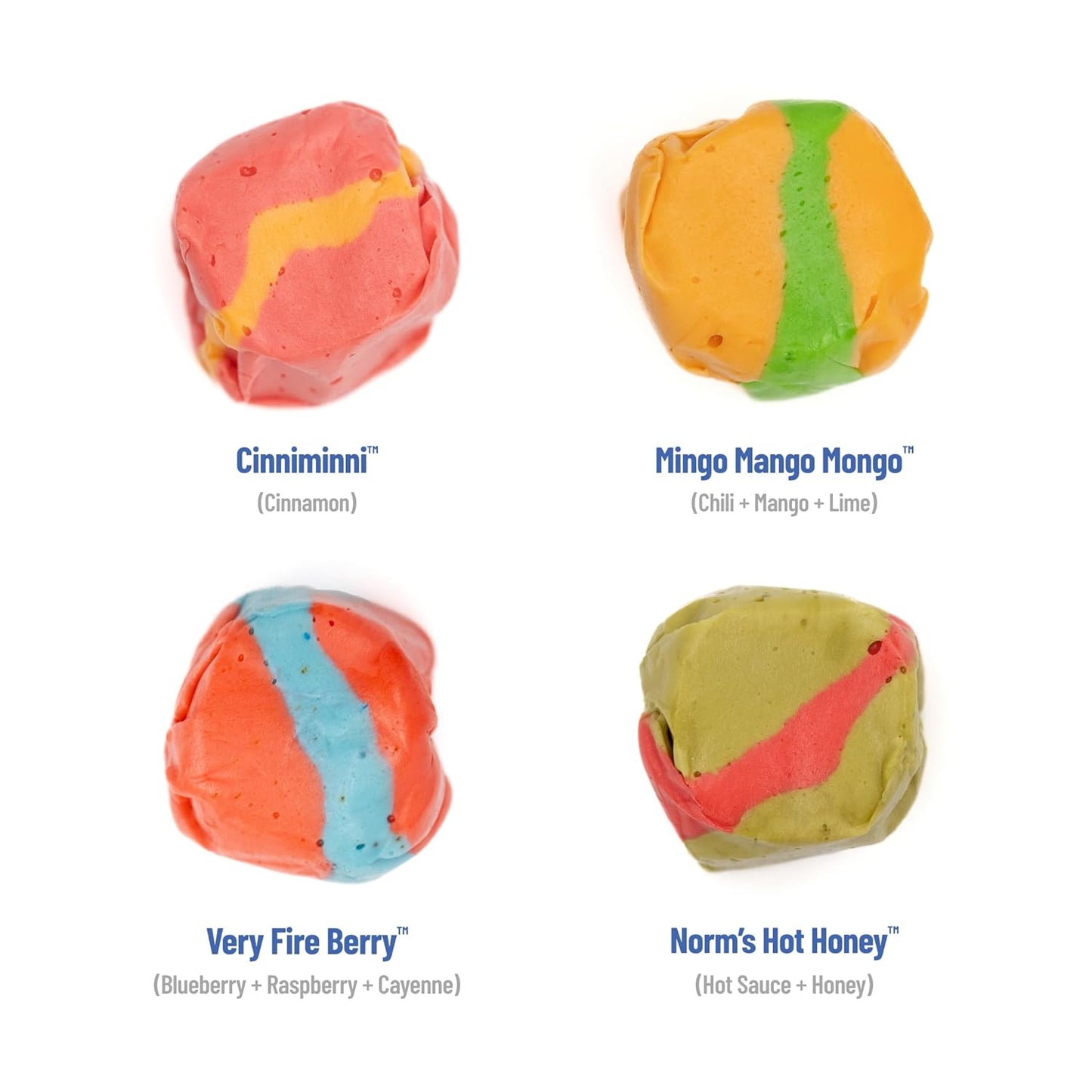 Taffy Shop Spicy Favorites, Salt Water Taffy – Assorted Gourmet Soft Chewy Candy, Variety Pack, Bulk Sweet Snack, Fresh Gift & Gluten-Free, 160 Individually Wrapped Pieces (80oz)