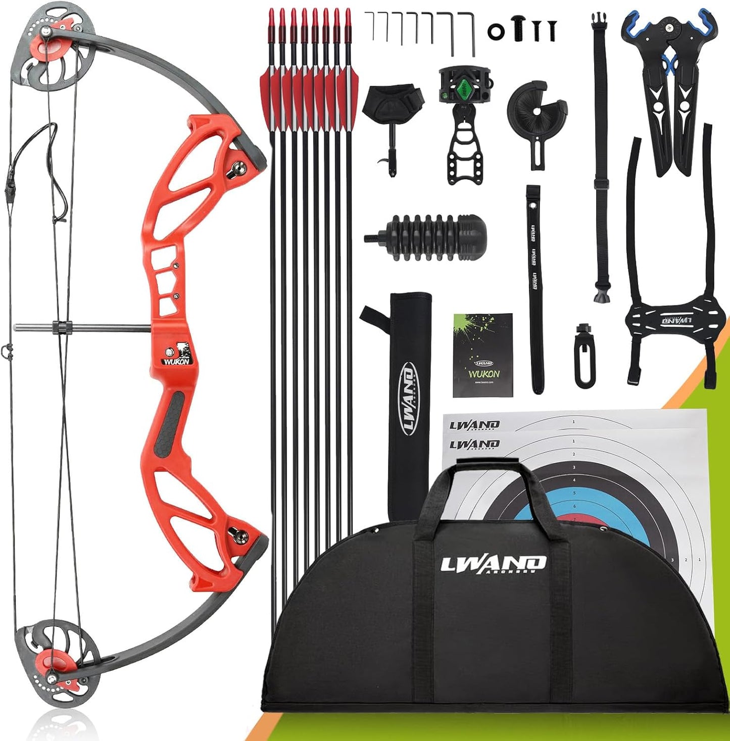 Compound Bow Archery Sets for Youth & Kids,Beginners, Right Hand Compound Bows, Draw Length 18"-27",15-30 lbs Draw Weight, 260fps, Hunting Bow Archery Arrows Set