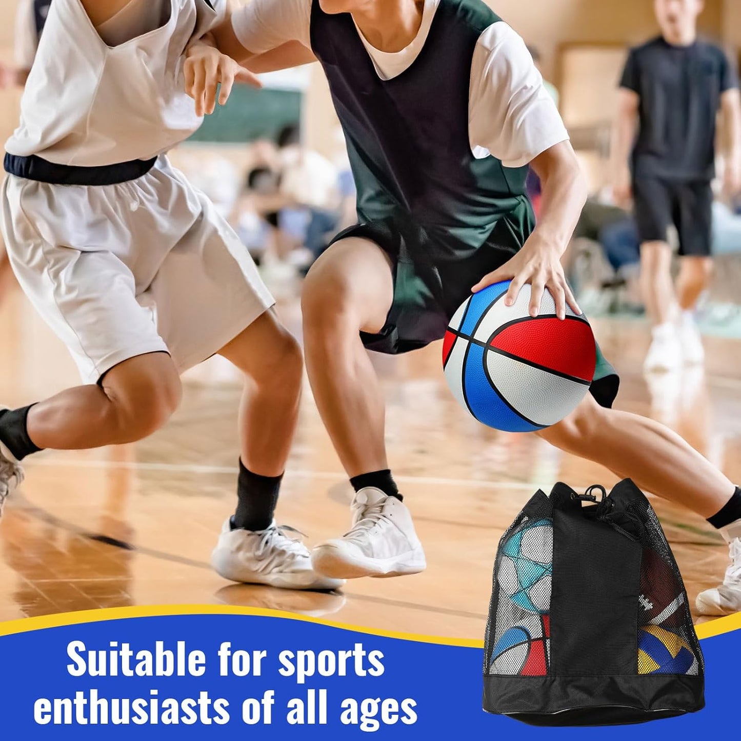 Jerify 4 Pcs Sport Balls Set Official Size Athletic Balls Include Soccer, Football, Basketball, Volleyball for Indoor Outdoor Game Teens Youth Adult Operation Christmas Ball Gifts