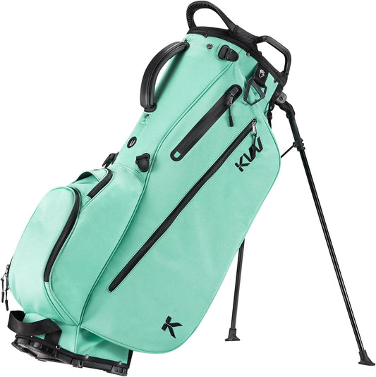 KVV Lightweight Golf Stand Bag with 7 Way Full-Length Dividers, 5 Zippered Pockets, Automatically Adjustable Dual Straps，Elegant Design