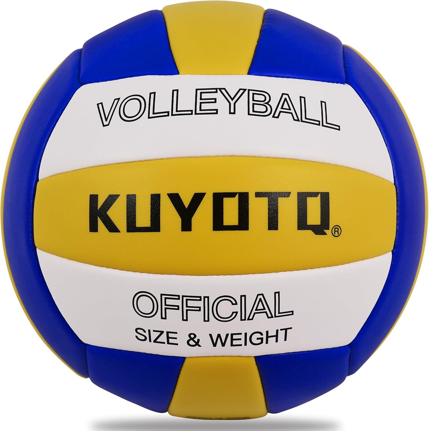 KUYOTQ Official Size 5 in&Outdoor Beach Volleyball,3MM Thickened Surface Soft Leather Youth Womens Mens Volleyball for Game Gym Training(Deflated)