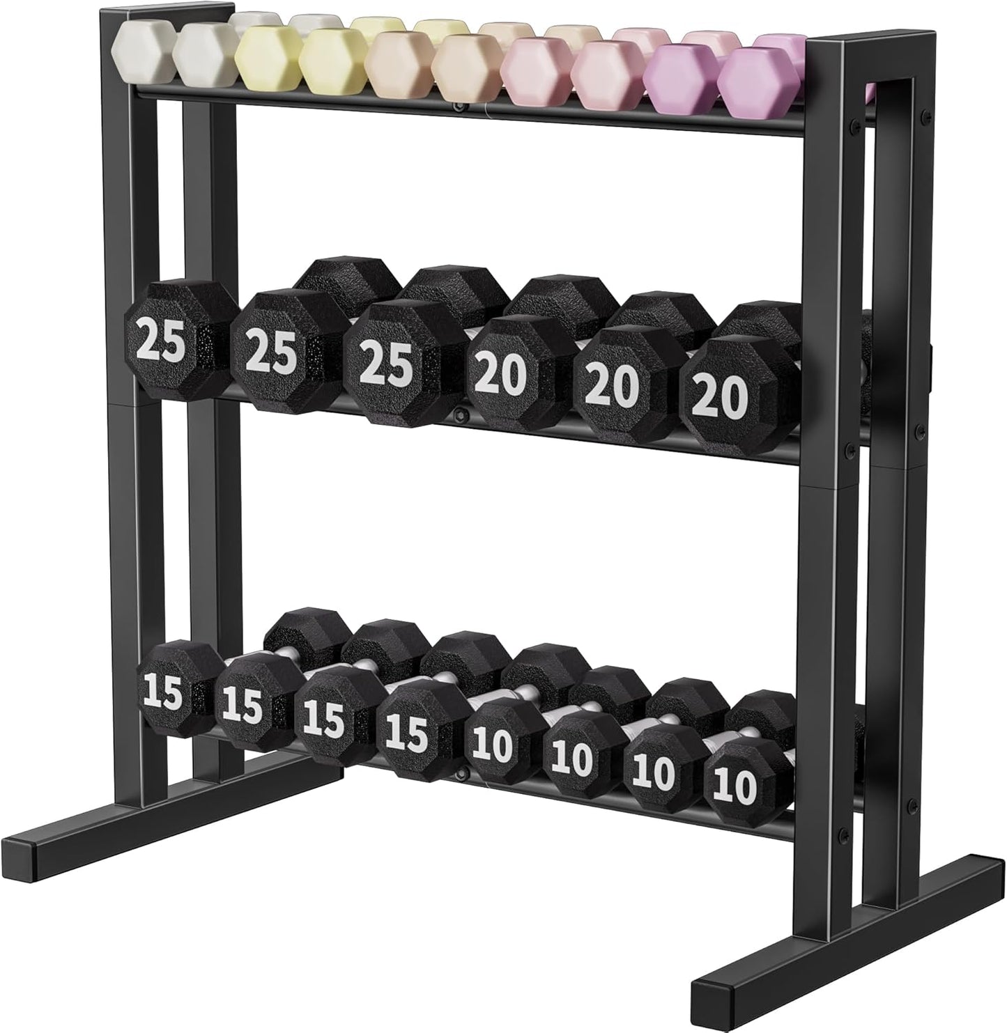 31Inch Dumbbell Rack Only - 450LB Capacity Weight Rack, 3-Tier Heavy Duty Dumbbell Stand Kettlebell Rack For Dumbbells, Kettlebells, Home Gym.