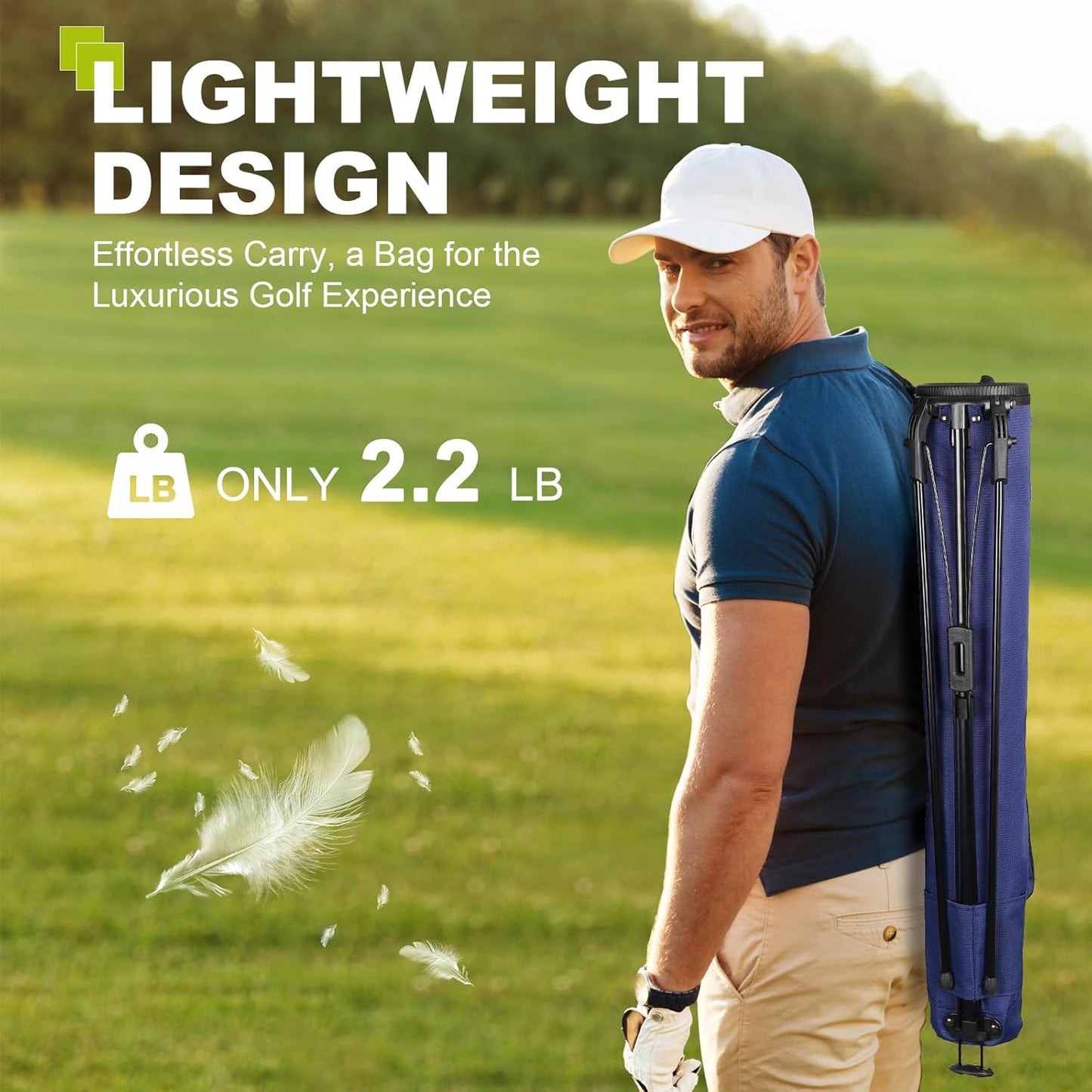 Golf Lightweight Stand Carry Bag– Easy to Carry and Durable Pitch n Putt Golf Bag for The Driving Range, Par 3 and Executive Courses–31.5 inches Tall