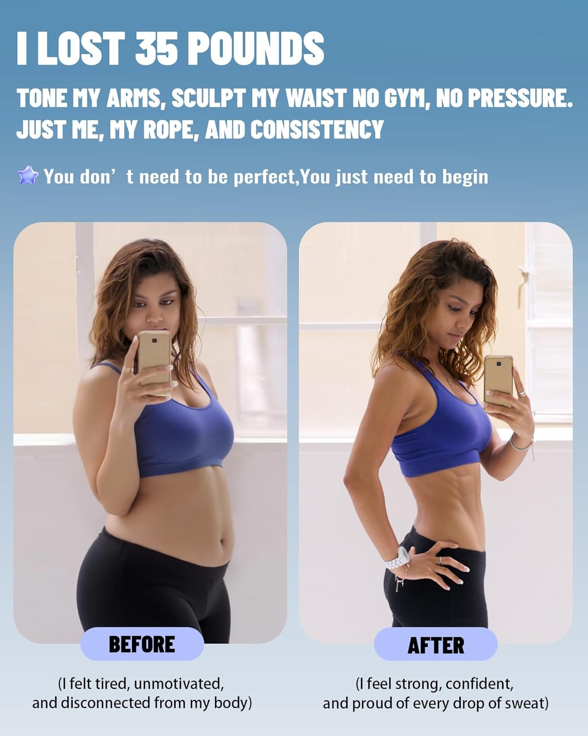 nonogo 1.1LB Weighted Jump Rope for Women – Adjustable 10mm Heavy PVC Skipping Rope for Fitness, Ideal for High-Intensity Training, MMA, Boxing, CrossFit, Weight-loss Workouts