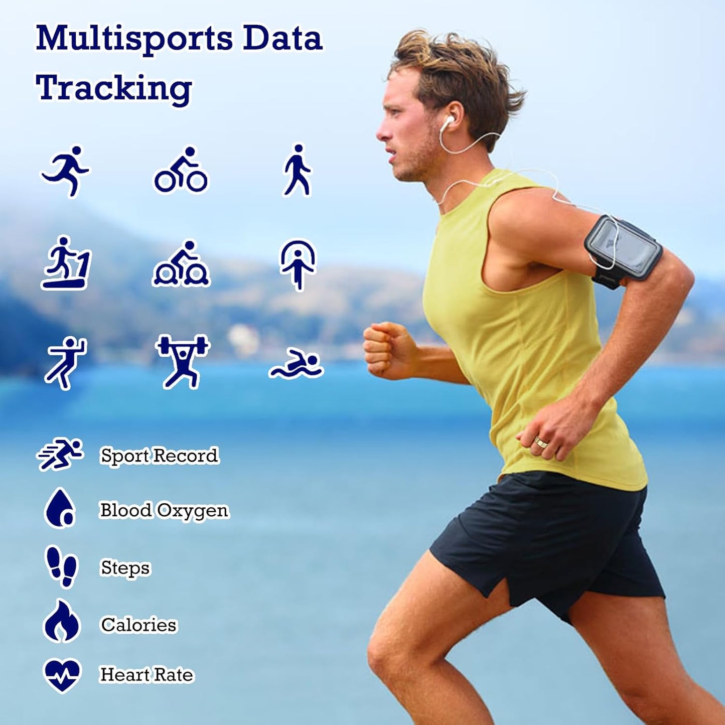 Smart Ring Health Tracker, Sleep Tracker Ring with Heart Rate, Waterproof Fitness Ring for Activity Monitoring/Steps/Distance/Calories,Air Gestures,Up to 7-Day Battery,for iOS Android (Light Gold,#10)