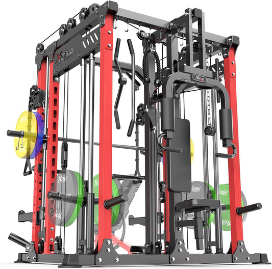 Power Cage,1600lbs Multi-Function Power Rack with Adjustable Cable Crossover System and More Training Attachment, Weight Cage for Home Gym