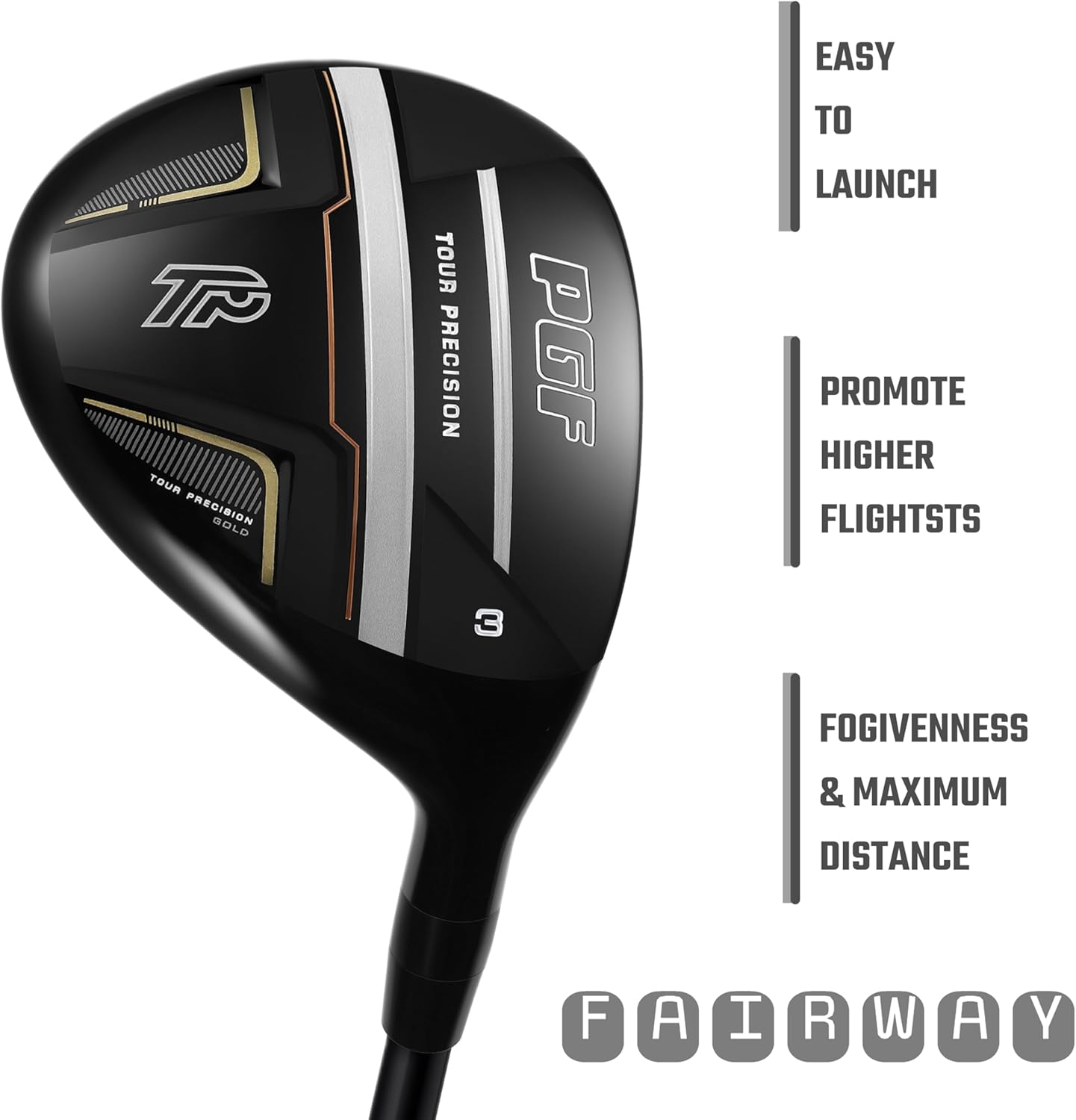 PGF Men's Gold TP Complete Golf Club Package Set [17-Pieces]