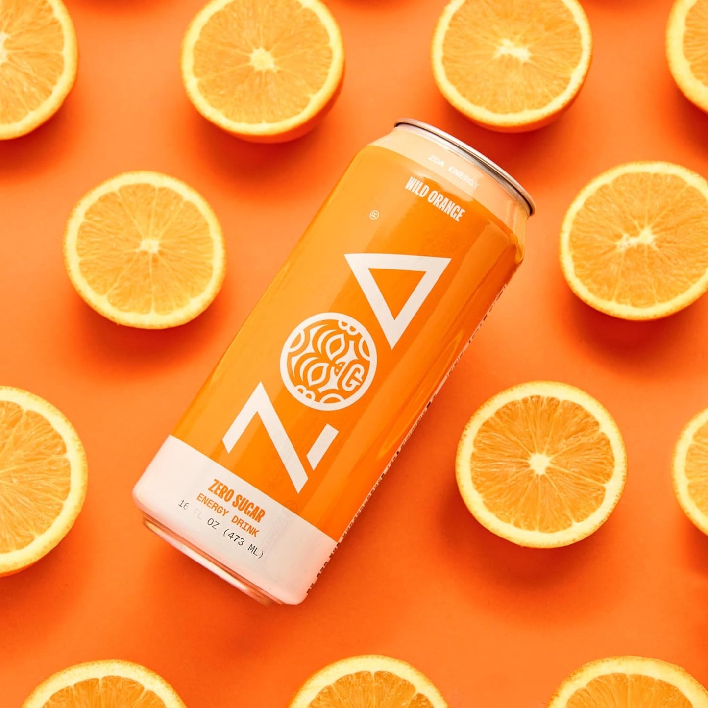 ZOA Zero Sugar Energy Drinks, Wild Orange - Sugar Free with Electrolytes, Healthy Vitamin C, Amino Acids, Essential B-Vitamins, and Caffeine from Green Tea - 16 Fl Oz (12-Pack)