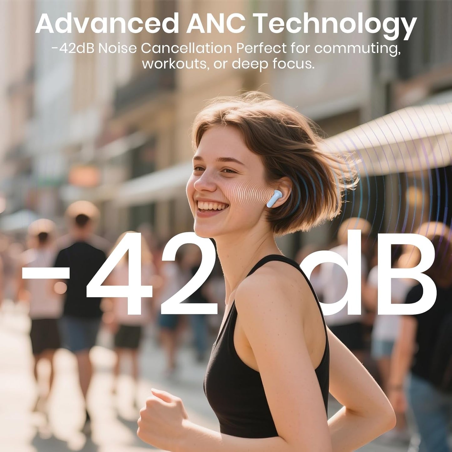 Wireless Earbuds 2025 Bluetooth Headphones 100H Playtime Ear Buds in-Ear Bluetooth Earbuds 5.4 Headphones Deep Bass Stereo Active Noise Cancelling IP5 Waterproof Earphones for Android iOS