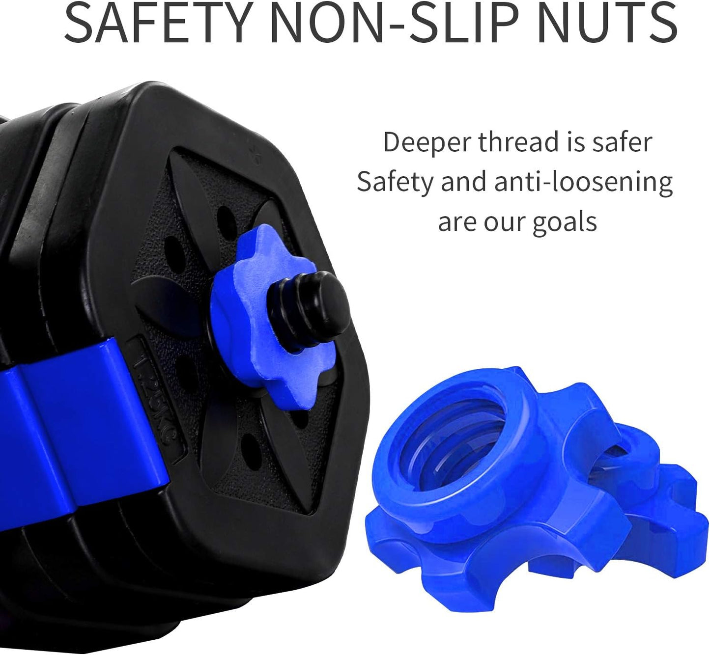 VIVITORY Dumbbell Set - Adjustable Weights, Free Weights with Connector, Non-Rolling, Hexagon, Cement Mixture - 44 to 66 Lbs