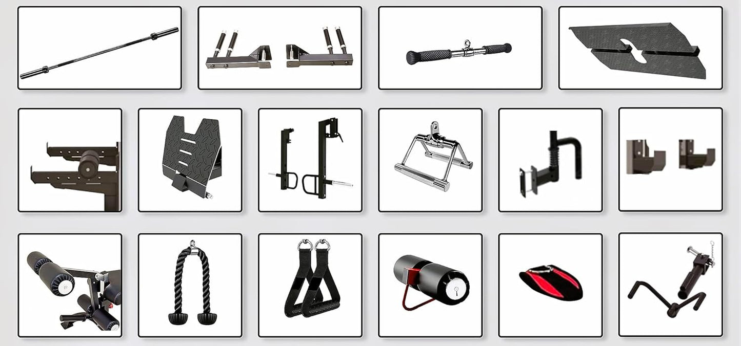 MiM USA Hercules EX, Commercial All in One Gym Machine w/400 lb Weight Stack, Adj Bench, Jammer Arms, Leg Press, Leg Extension, Arm Curl, LAT Seat & Complete Attachment