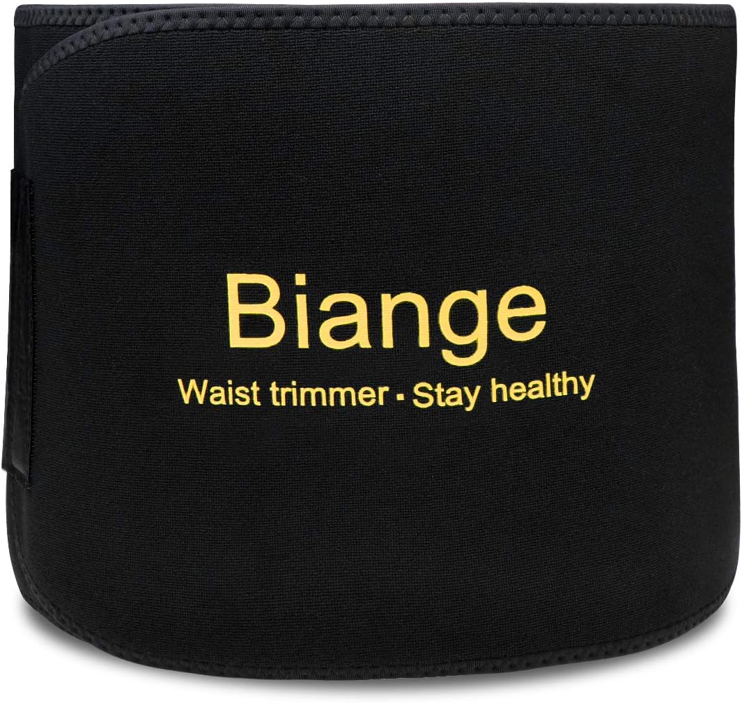 Biange Waist Trainer for Women Men Sweat Belt Waist Trimmer Belly Band Stomach Wraps