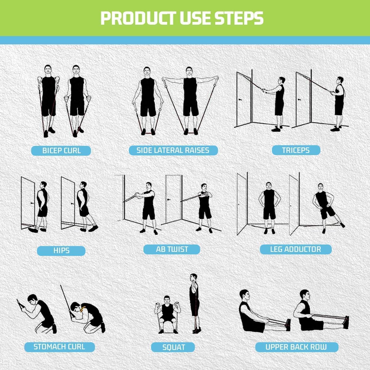 VEICK Resistance Bands, Exercise Bands, Workout Bands, Resistance Bands for Working Out with Handles for Men and Women, Exercising Bands for Fitness Weights Work Out at Home