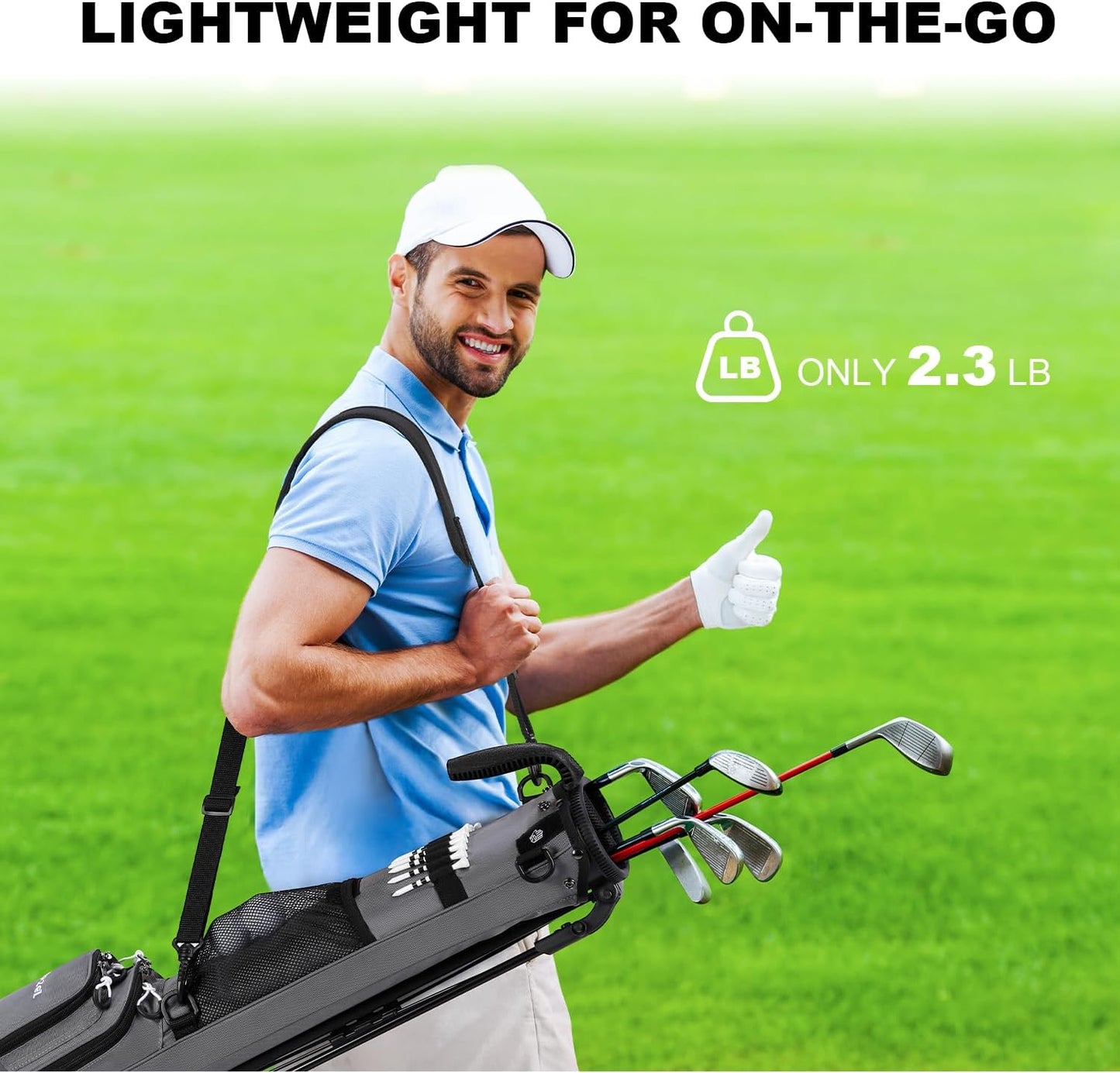 MAZEL Lightweight Golf Bag for Men – Easy to Carry Golf Clubs Bag with Shoulder Strap,Pitch n Putt Golf Stand Bag for Driving Range,Par 3 and Executive Courses - Fit Up to 8 Clubs