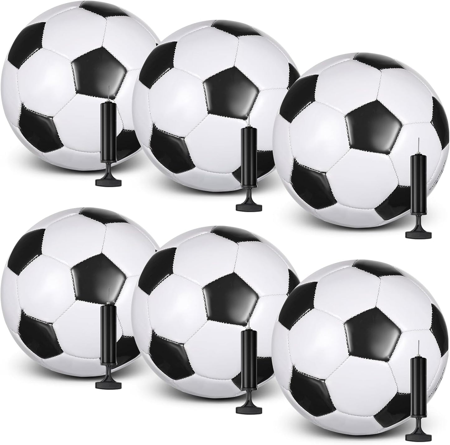 6 Pcs Operation Christmas Soccer Ball Bulk with Pump Needles, Size 3 4 5 Deflated Soccer Ball Gift for Youth Adult Game Training Practice Christian Charity Donation Supplies
