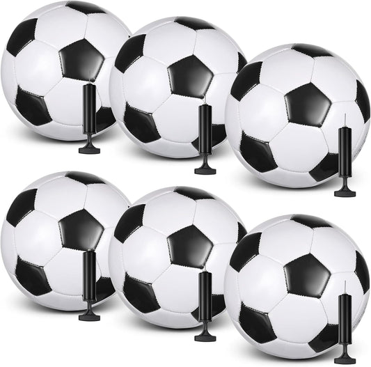 6 Pcs Operation Christmas Soccer Ball Bulk with Pump Needles, Size 3 4 5 Deflated Soccer Ball Gift for Youth Adult Game Training Practice Christian Charity Donation Supplies