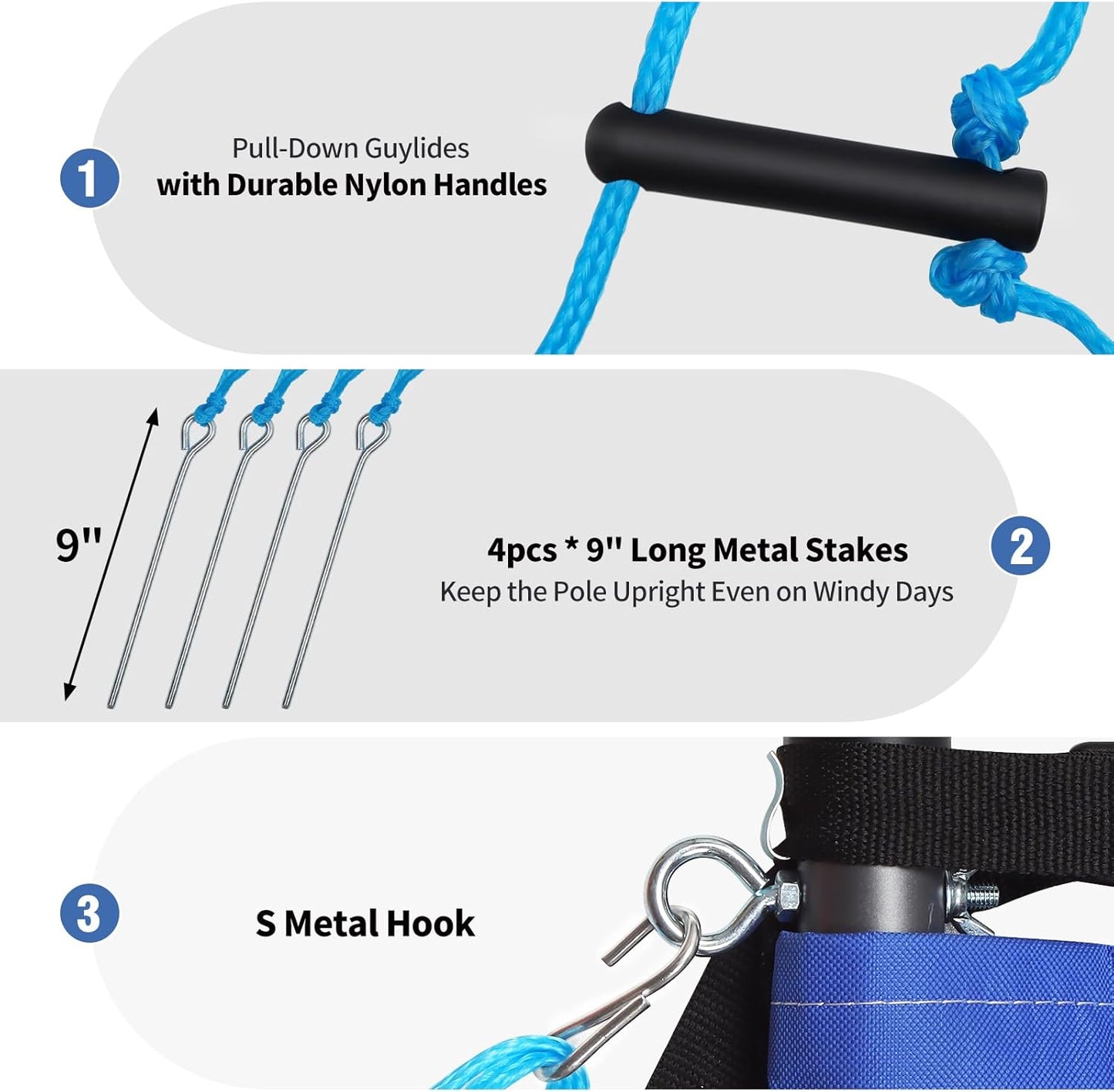 Badminton & Volleyball Combo Set 32 ft with Net, Anti-Sagging Design, 4 Badminton Rackets, 3 Birdies and PU Volleyball for Backyard Lawn Beach