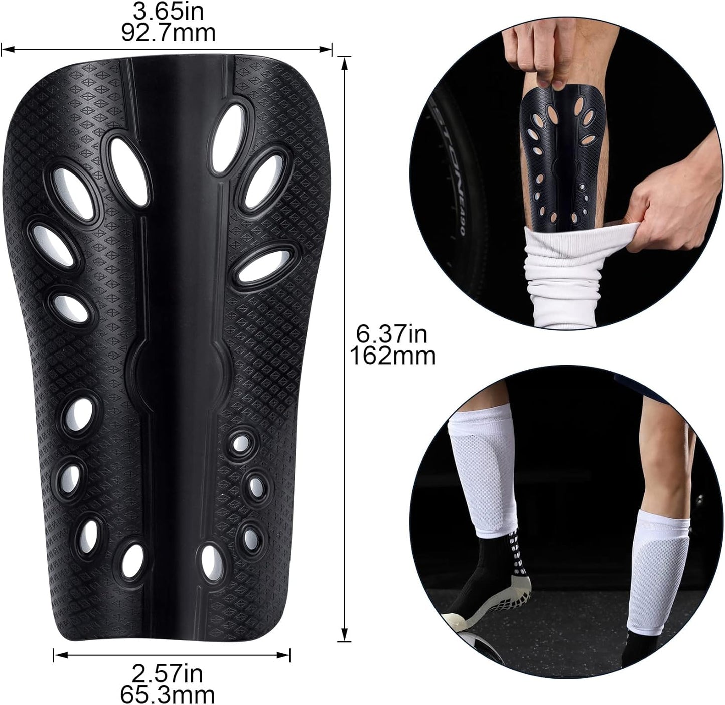 ANCIRS 2 Pair Soccer Shin Guards for Youth, Breathable Shin Guard Sleeves for Football Games, Protective EVA Cushion for Youth Men & Women