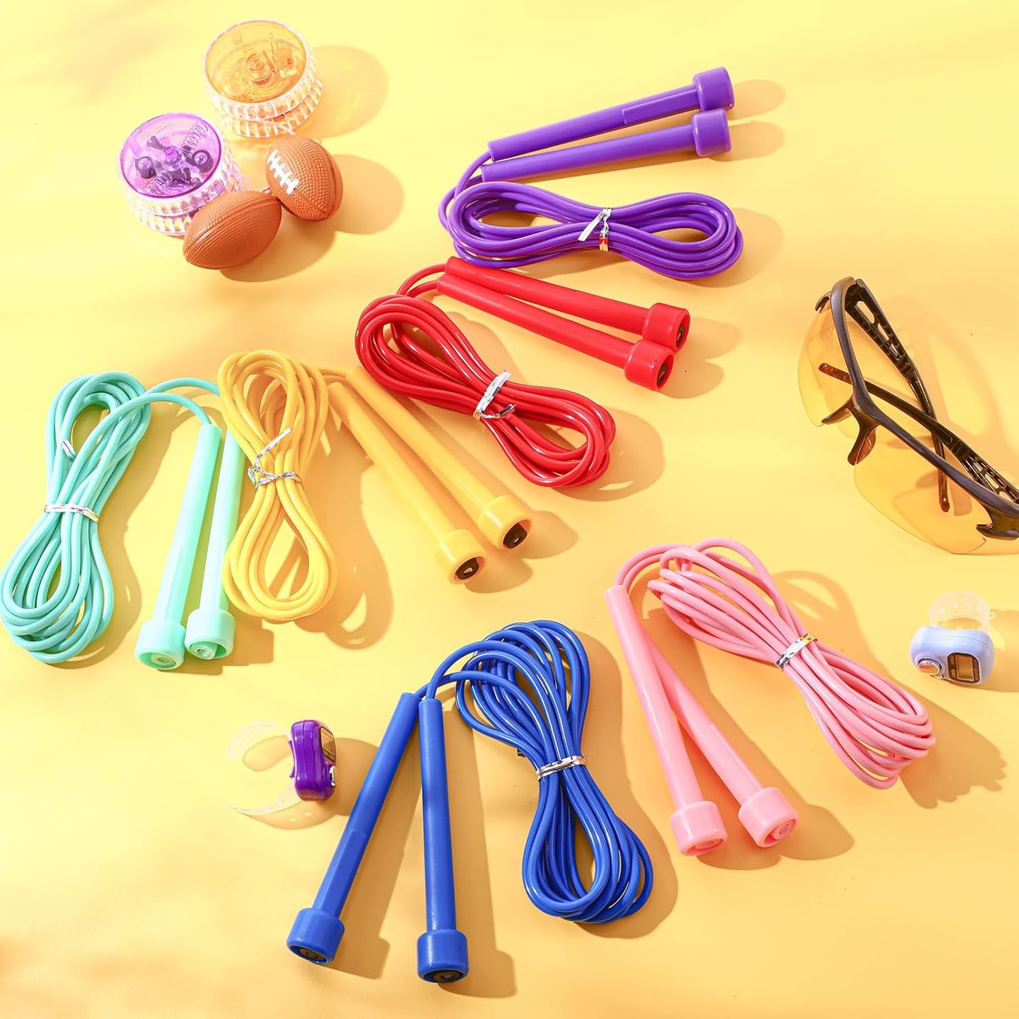 72 Pcs PVC Jump Ropes for Fitness 9.2 ft Adjustable Skipping Rope Versatile Unbreakable Speed Rope with Plastic Handles for Women Men Kids Endurance Training Cardio Exercise Workout